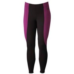 Kerrits Ladies Flow Rise Knee Patch Performance Pant- Burgundy & Black L